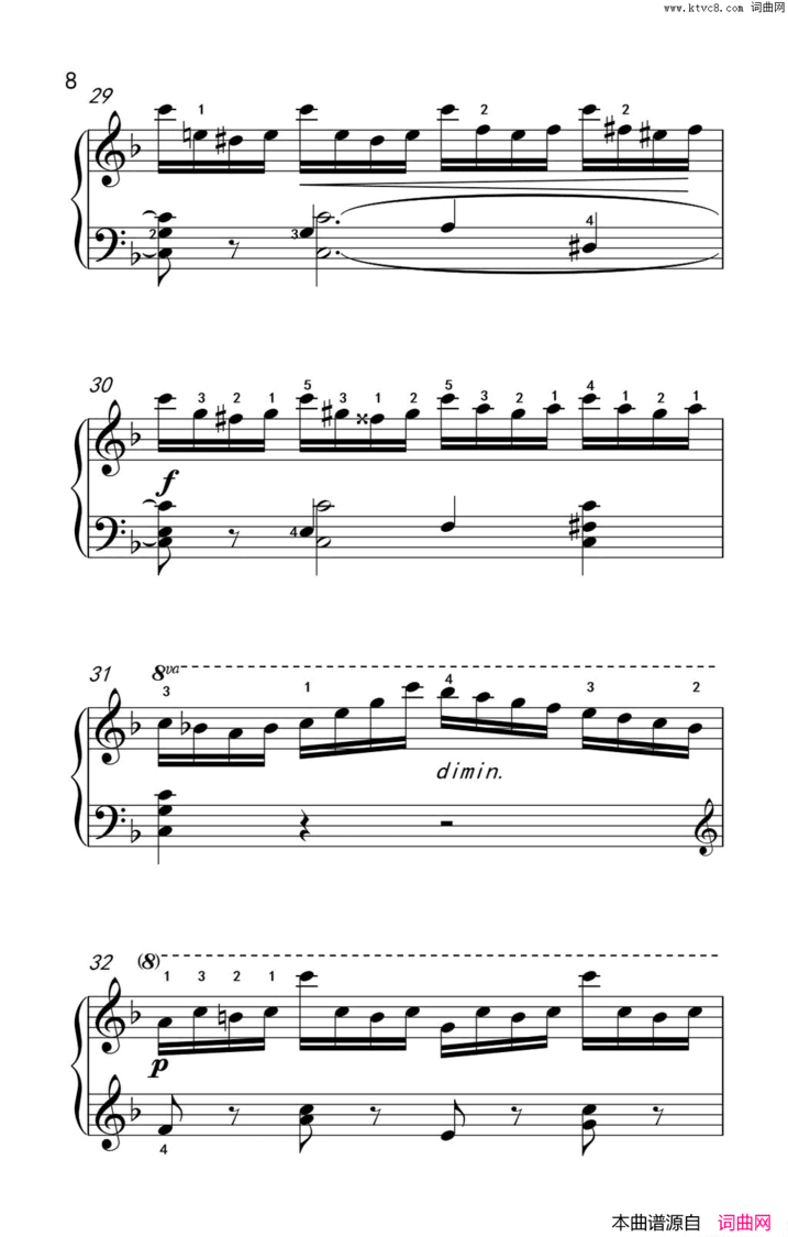 第七级2.练习曲中央音乐学院钢琴业余考级教程7-9级第七级2.练习曲中央音乐学院 钢琴业余考级教程 7-9级简谱
