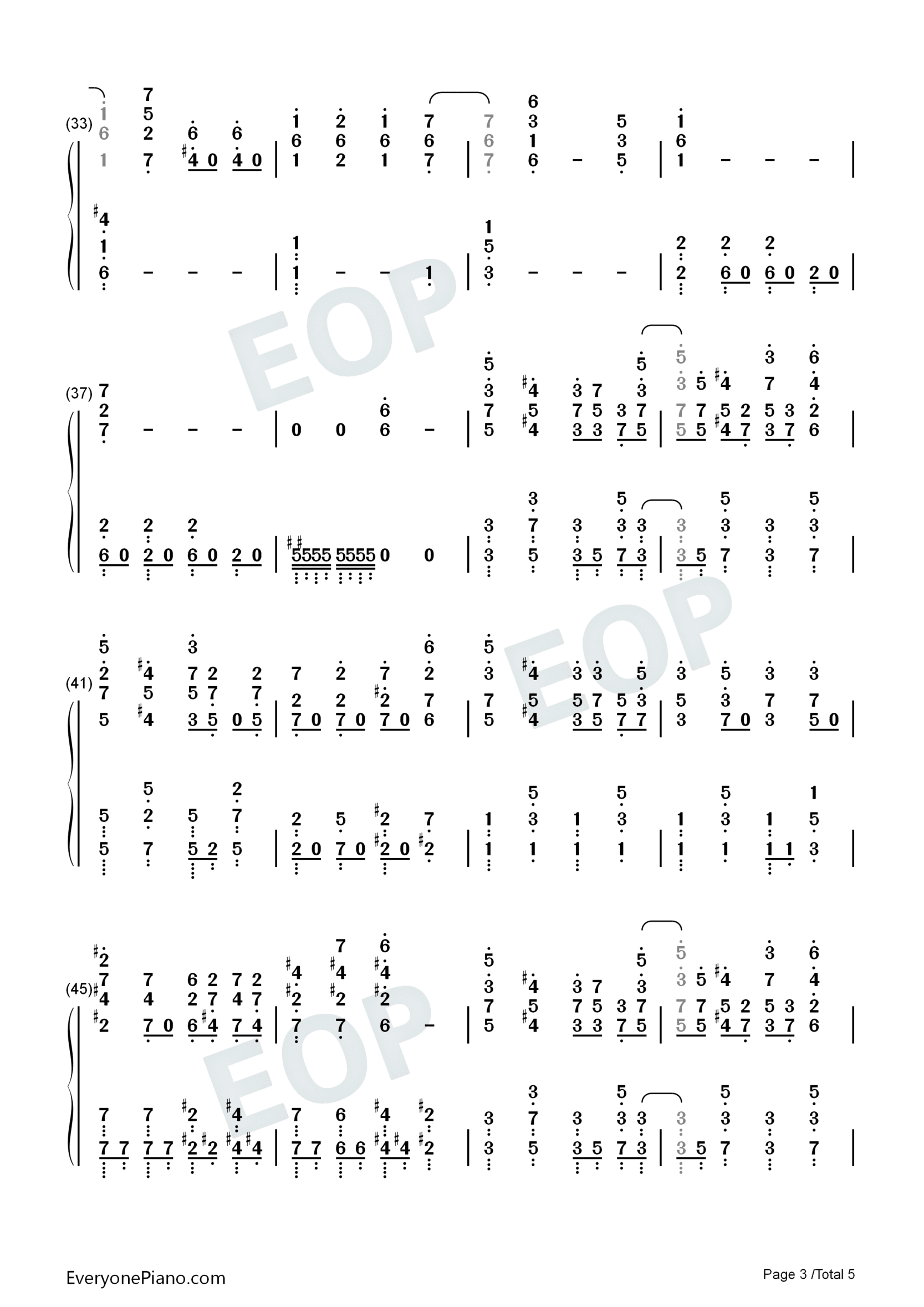 Black Catcher-黑色五叶草OP10双手简谱预览3