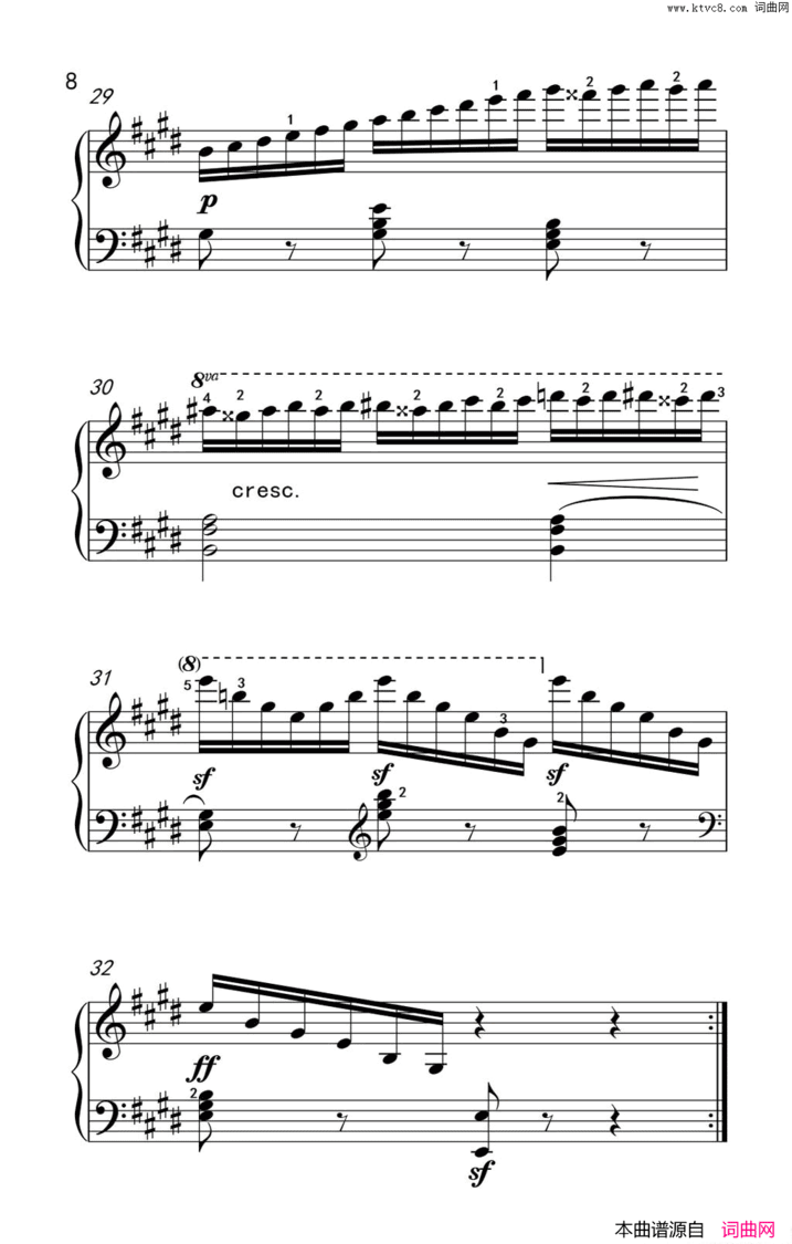 第七级3.练习曲中央音乐学院钢琴业余考级教程7-9级第七级3.练习曲中央音乐学院 钢琴业余考级教程 7-9级简谱