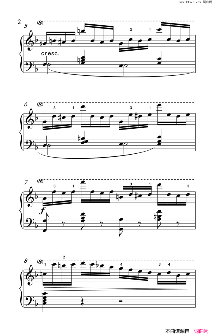 第七级2.练习曲中央音乐学院钢琴业余考级教程7-9级第七级2.练习曲中央音乐学院 钢琴业余考级教程 7-9级简谱