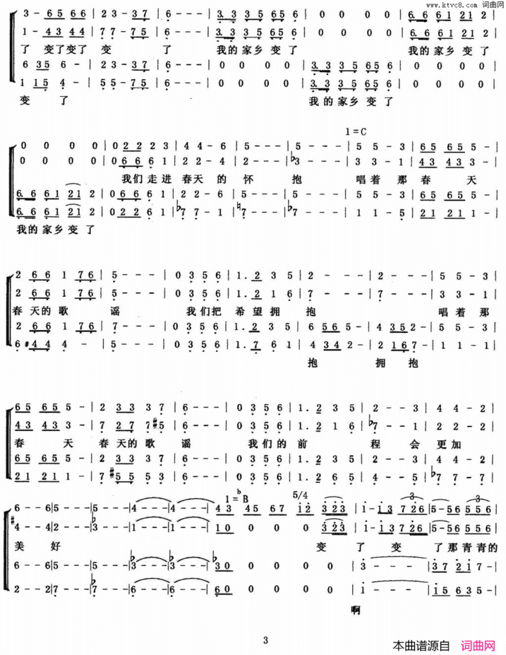 唱起春天的故事张树礼词安九六曲唱起春天的故事张树礼词 安九六曲简谱