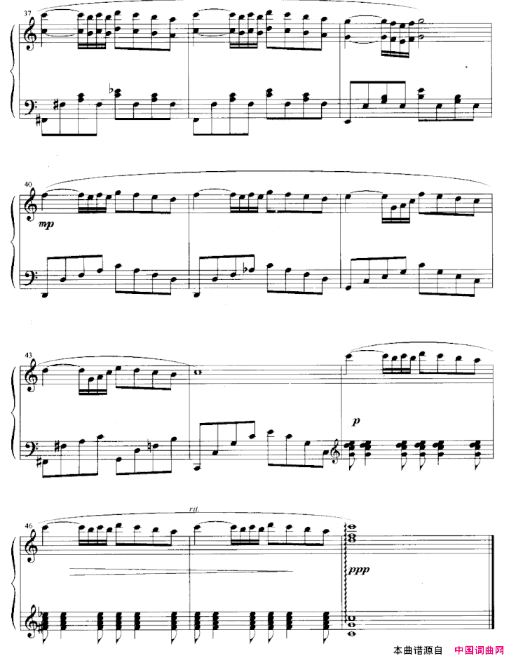 伊人美国电影《诺丁山》主题曲简谱