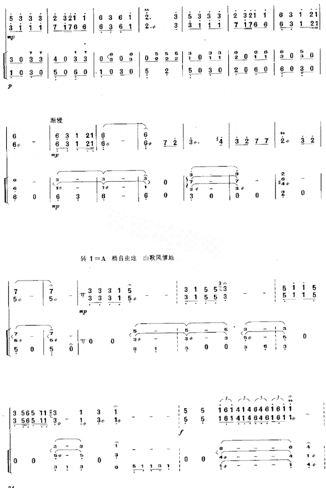 土家摆手舞曲[简谱版]独奏共8张简谱