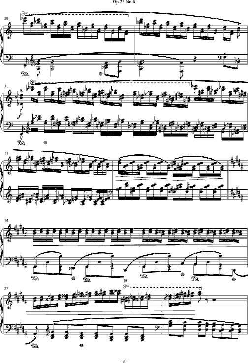 肖邦练习曲Op.25No.6简谱