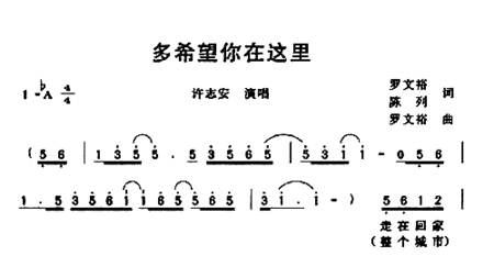 多希望你在这里简谱