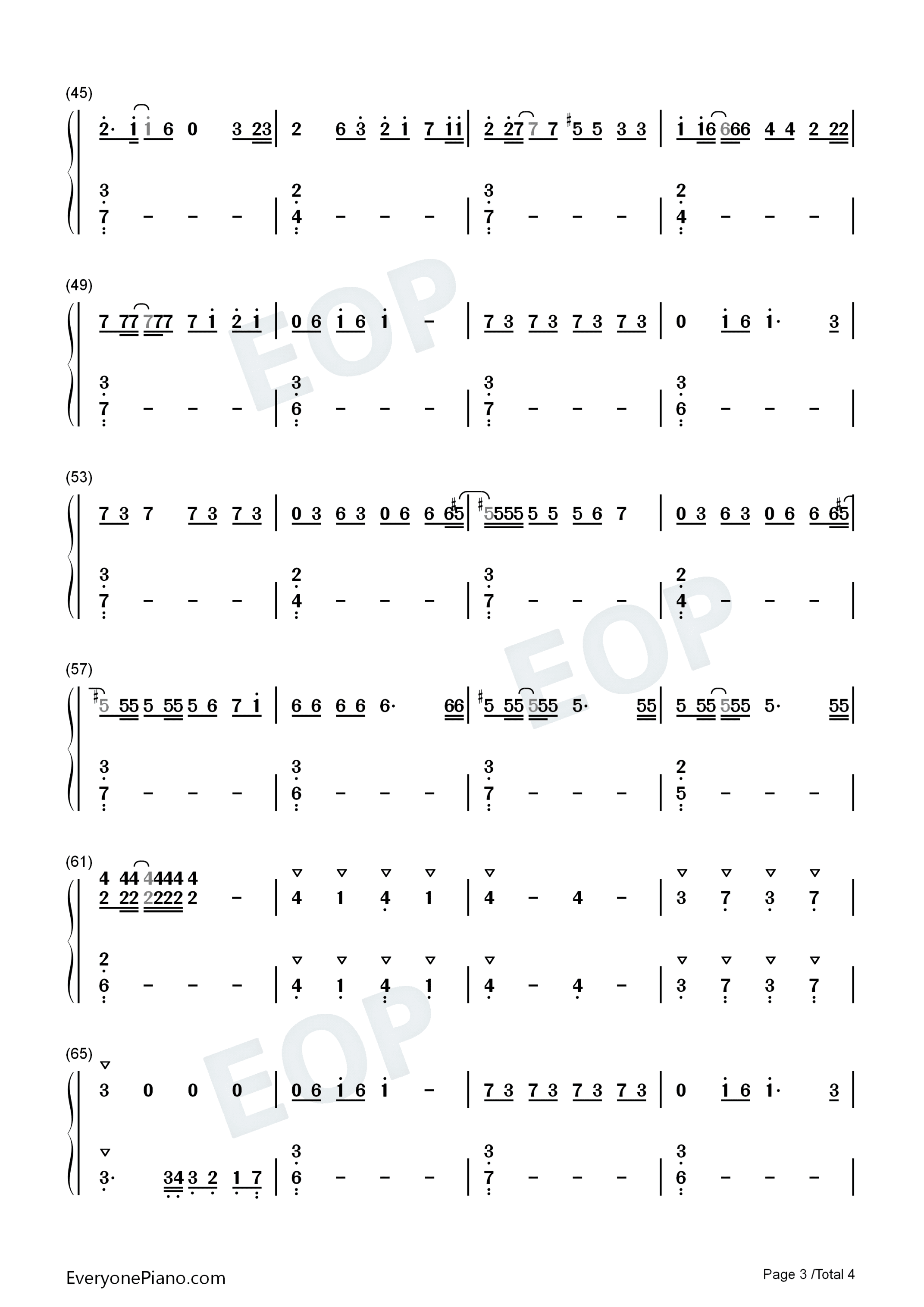 Bills Bills Bills-Destinys Child双手简谱预览3