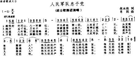 人民军队忠于党－－－可听简谱