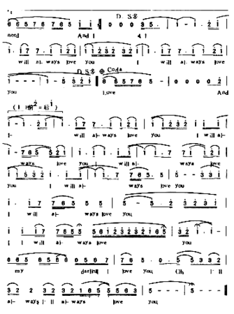 保镖主题曲简谱