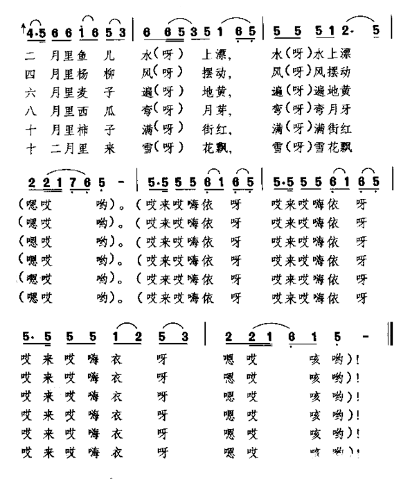冻冰宁夏民歌简谱