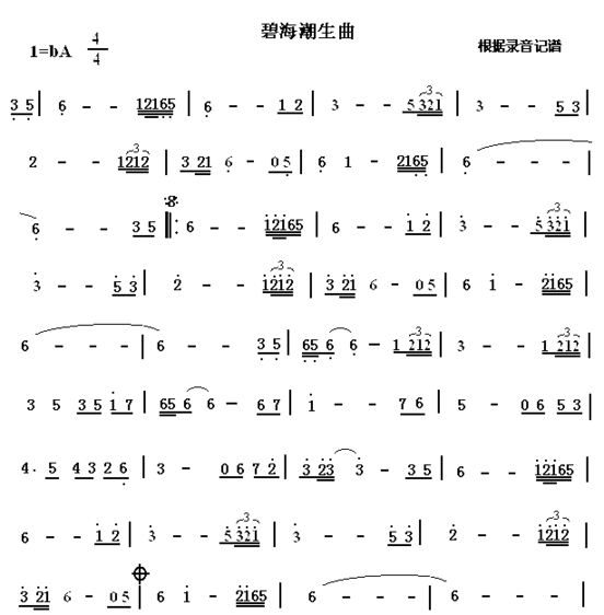 碧海潮生简谱