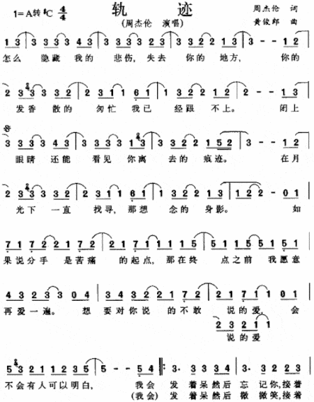 轨迹---可听简谱