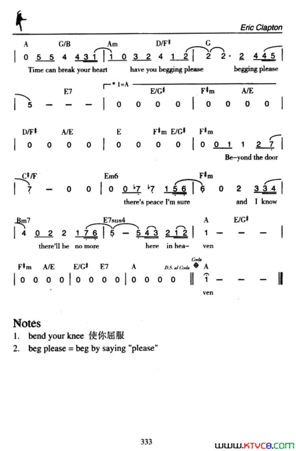 TearsinHeaven天堂泪Tears in Heaven天堂泪简谱