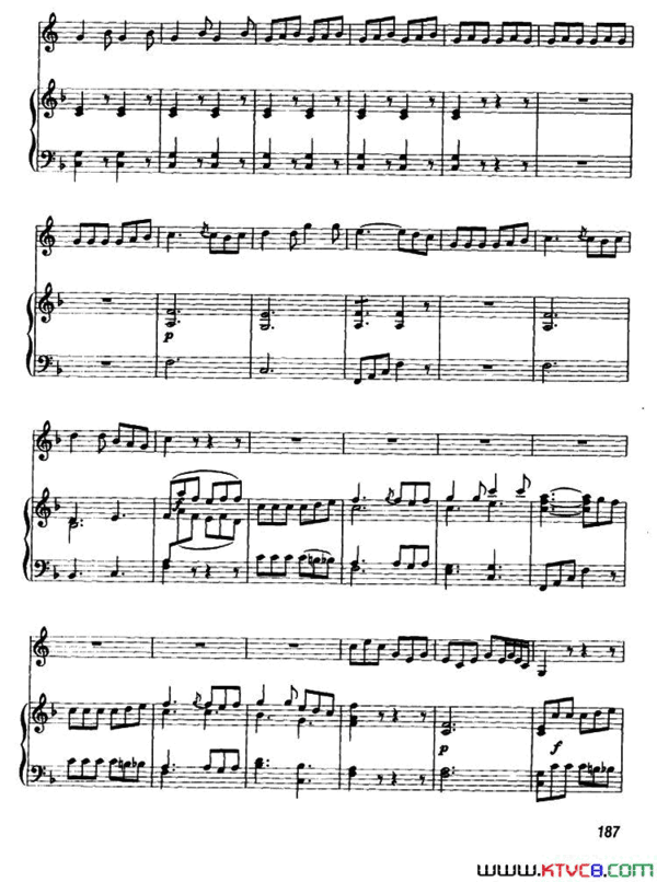 回旋曲圆号+钢琴伴奏简谱